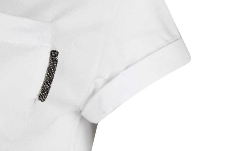 Topuri Brunello Cucinelli Brunello Cucinelli T-Shirts And Polos WHITE Femei (BM 18823626) 4
