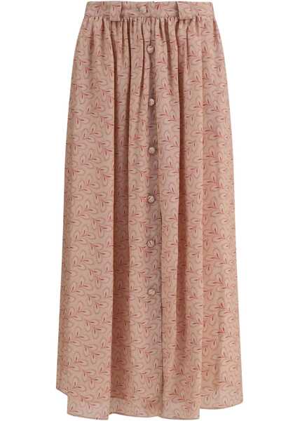 Fuste KRISTINA TI Half circle Skirt with foliage print ROSA Femei (BM 18825304) 1