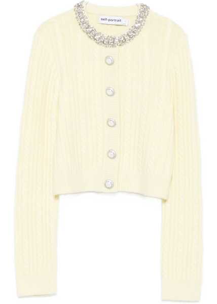 Cardigane Self-Portrait Short alpaca Cardigan YELLOW Femei (BM 18825364) 1