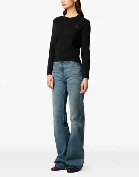 Pulovere AMI Paris Ami De Coeur Sweater NOIR/ROUGE Femei (BM 18825391) 4