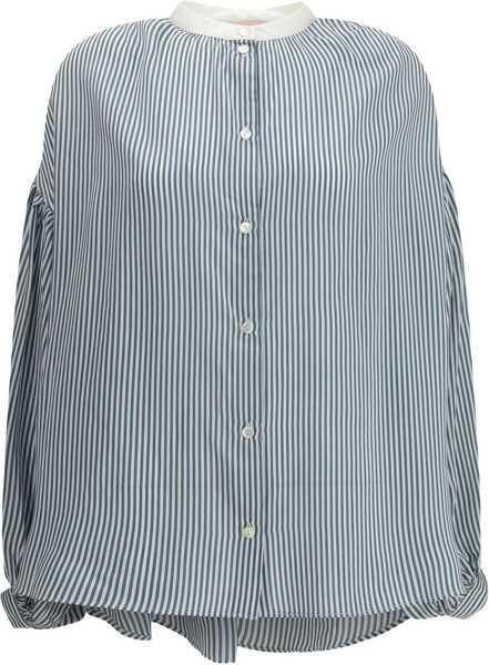 Camasi casual KRISTINA TI Striped Shirt with wide sleeves PETROLIO Femei (BM 18825394) 1
