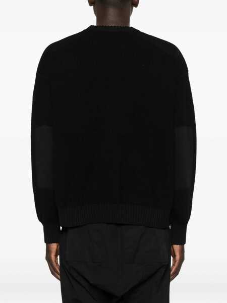 Pulovere Y-3 Wool padded crew Sweater BLACK Barbati (BM 18825397) 4