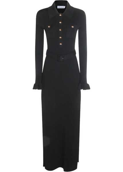 Rochii Self-Portrait Long ribbed Dress BLACK Femei (BM 18825403) 1