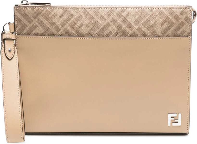 Borsete Fendi Leather and FF canvas Clutch SABBIAPALLADIO Barbati (BM 18825412) 1