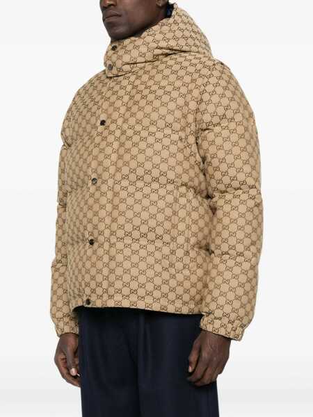 Geci de iarna Gucci GG patterned padded Down Jacket CAMEL/EBONY Barbati (BM 18825421) 3