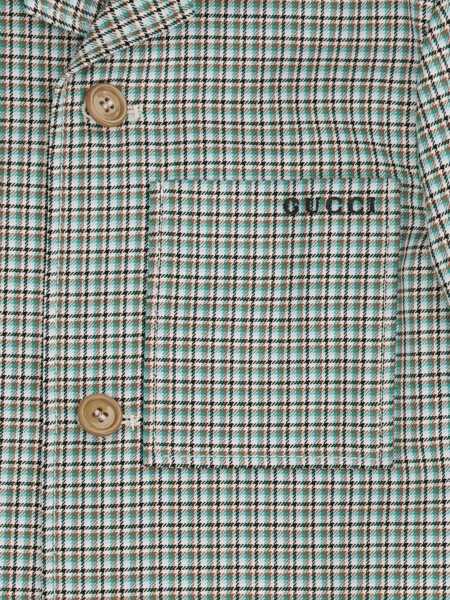 Jachete Gucci Checked Jacket for boy GREEN/IVORY/MC Baieti (BM 18825427) 4