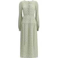 Rochii lungi Silk long Dress with foliage print Femei