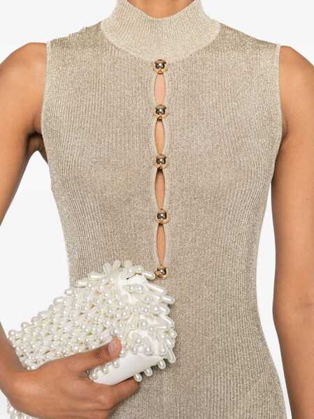 Rochii Self-Portrait Lurex knit long Dress GOLD Femei (BM 18825457) 5