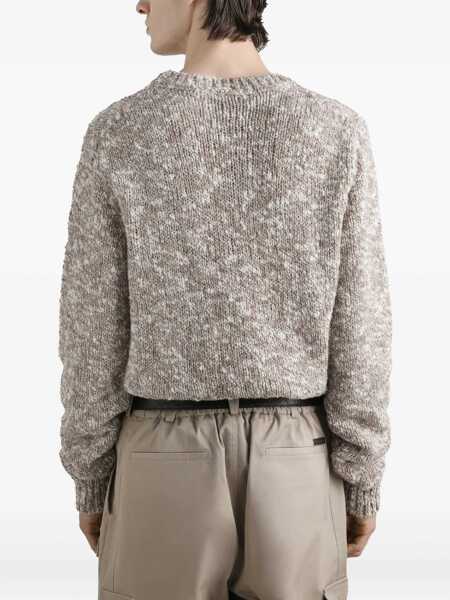 Pulovere Dolce & Gabbana Shaved wool crew neck Sweater MELANGE BIANCHI-BEIG Barbati (BM 18825538) 4