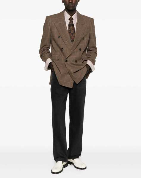 Sacouri Saint Laurent Prince de Galles wool Blazer CREME NOIR ROUX Barbati (BM 18825544) 2