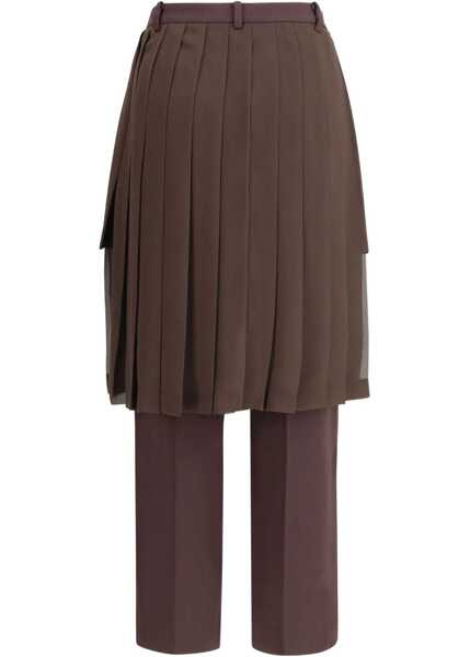 Pantaloni casual UNDERCOVER Organza Pants BROWN Femei (BM 18825760) 2