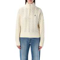 Tricouri Polo Polo Ralph Lauren Wool And Cashmere Cable-Knit Half-Zip Sweater Femei