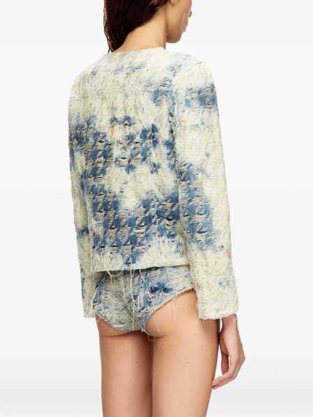 Geci Diesel Diesel Light Blue Distressed Cotton Denim Jacket BLUE Femei (BM 18851877) 4