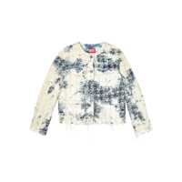 Geci Diesel Light Blue Distressed Cotton Denim Jacket Femei