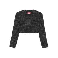Geci Diesel G-Crop-G Black Bouclé Wool Blend Cropped Jacket Femei