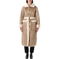 Imbracaminte URBANCODE Dama - Paltoane URBANCODE Urbancode Reversible Faux Fur Belted Coat With Suede Interior RICE BEIGE Femei (BM 18851979) - B-mall.ro