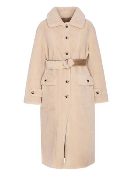 Paltoane URBANCODE Urbancode Reversible Faux Fur Belted Coat With Suede Interior RICE BEIGE Femei (BM 18851979) 1