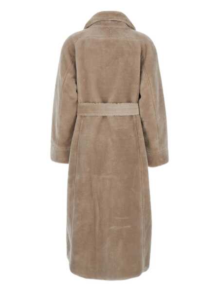 Paltoane URBANCODE Urbancode Reversible Faux Fur Belted Coat With Suede Interior Brown Femei (BM 18851982) 3