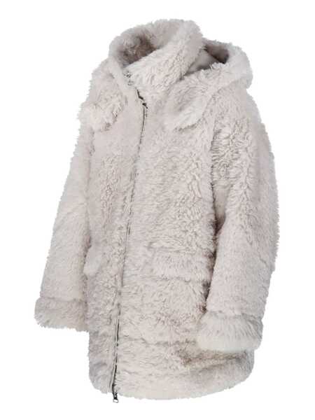 Geci Parka URBANCODE Urbancode Reversible Faux Fur Coat With Hood Grey Femei (BM 18851994) 2