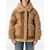 URBANCODE Urbancode Camel Short Puffer Jacket With Faux Shearling Brown