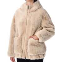 Imbracaminte URBANCODE Dama - Bluze de trening URBANCODE Urbancode Faux Fur Hooded Jacket Beige Femei (BM 18852000) - B-mall.ro