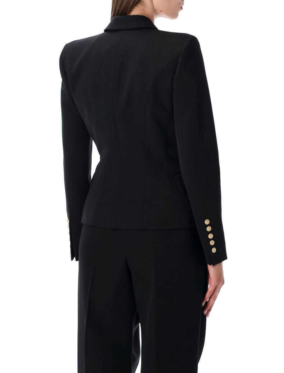 Geci Balmain Balmain Black Grain De Poudre 6-Button Tailored Jacket Black Femei (BM 18852063) 2