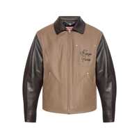 Bomber jacket Kenzo Kenzo Men'S Two-Tone Leather And Fabric Bomber Jacket Barbati