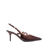 Balerini Love Moschino Burgundy Calfskin Slingbacks Femei