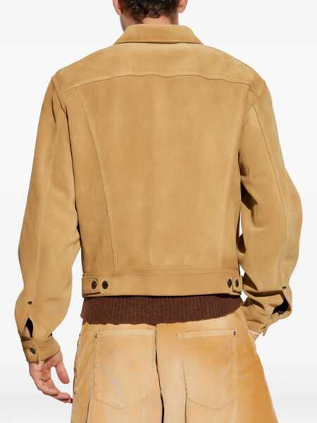 Jachete DSQUARED2 Suede Jacket BEIGE/DARK BROWN Barbati (BM 18855739) 4