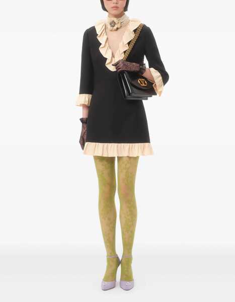 Rochii Valentino Garavani Wool and silk short Dress NERO/BETULLA Femei (BM 18855796) 2