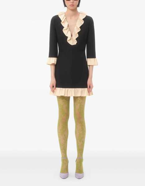 Rochii Valentino Garavani Wool and silk short Dress NERO/BETULLA Femei (BM 18855796) 3