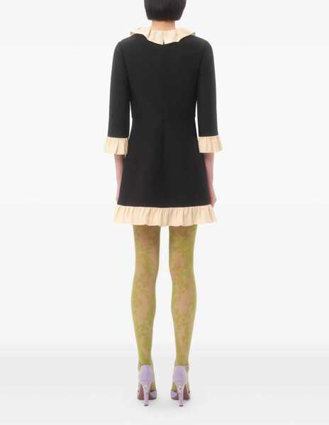 Rochii Valentino Garavani Wool and silk short Dress NERO/BETULLA Femei (BM 18855796) 5
