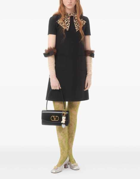 Rochii Valentino Garavani Crepe couture short Dress NERO/ANIMALIER Femei (BM 18855808) 2