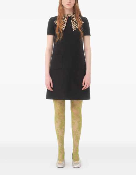 Rochii Valentino Garavani Crepe couture short Dress NERO/ANIMALIER Femei (BM 18855808) 3