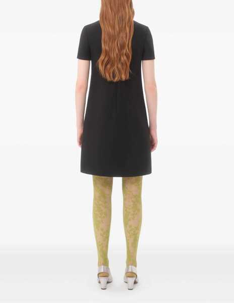 Rochii Valentino Garavani Crepe couture short Dress NERO/ANIMALIER Femei (BM 18855808) 5