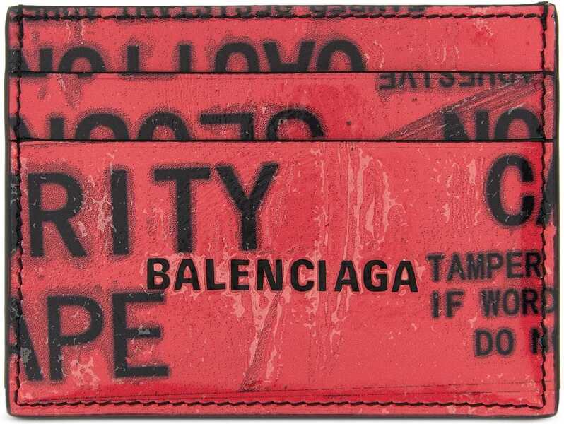 Portofele Balenciaga Tape Type Card holder BLACK/L RED Barbati (BM 18855907) 1