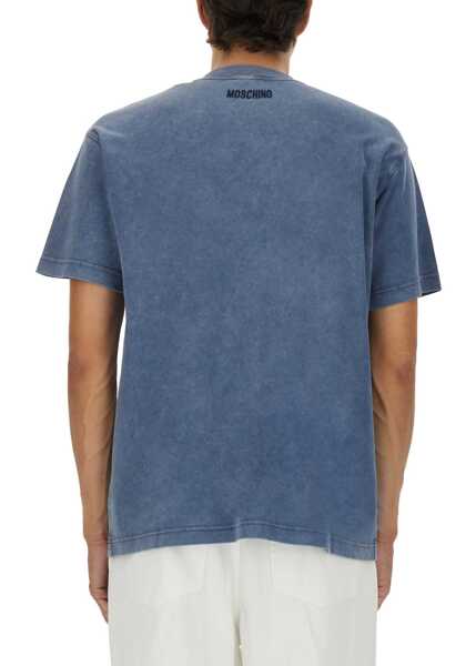 Tricouri Moschino Smiley Heavy Cotton T-Shirt BLUE Barbati (BM 18855961) 3