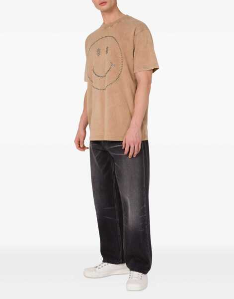 Tricouri Moschino Smiley Heavy Cotton T-Shirt BROWN Barbati (BM 18855970) 2