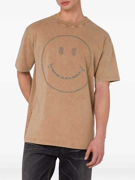 Tricouri Moschino Smiley Heavy Cotton T-Shirt BROWN Barbati (BM 18855970) 3