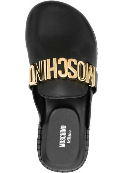 Balerini Moschino Sabot With Logo Lettering BLACK Femei (BM 18856006) 4