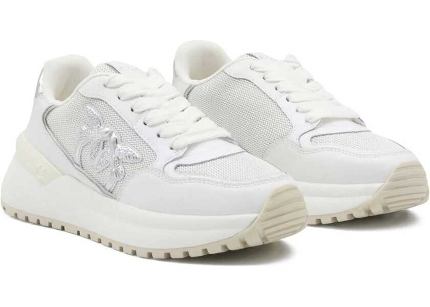 Sneakers Pinko Logo and mirrored detail Sneakers MESH WHITE Femei (BM 18856054) 2