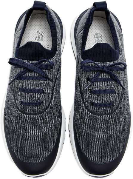 Sneakers Brunello Cucinelli Techno cotton knit Sneakers runners MULTI/BLUE NAVYBIANCO/GRIGIO/BLU Barbati (BM 18856060) 2