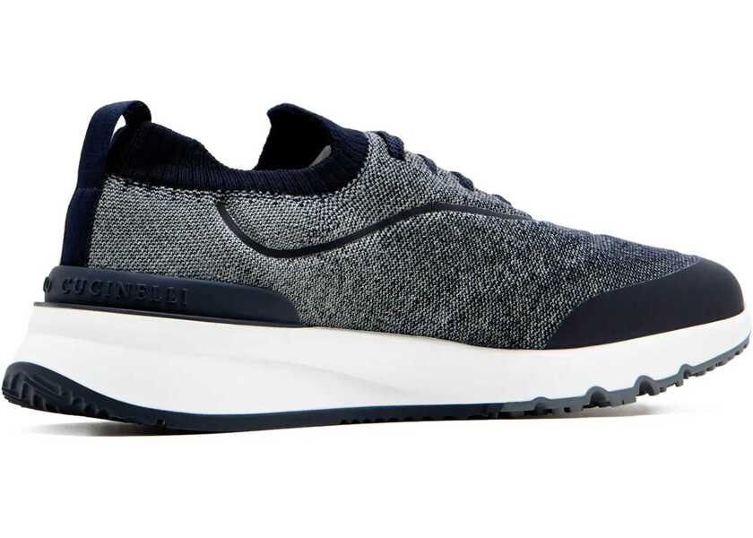 Sneakers Brunello Cucinelli Techno cotton knit Sneakers runners MULTI/BLUE NAVYBIANCO/GRIGIO/BLU Barbati (BM 18856060) 4