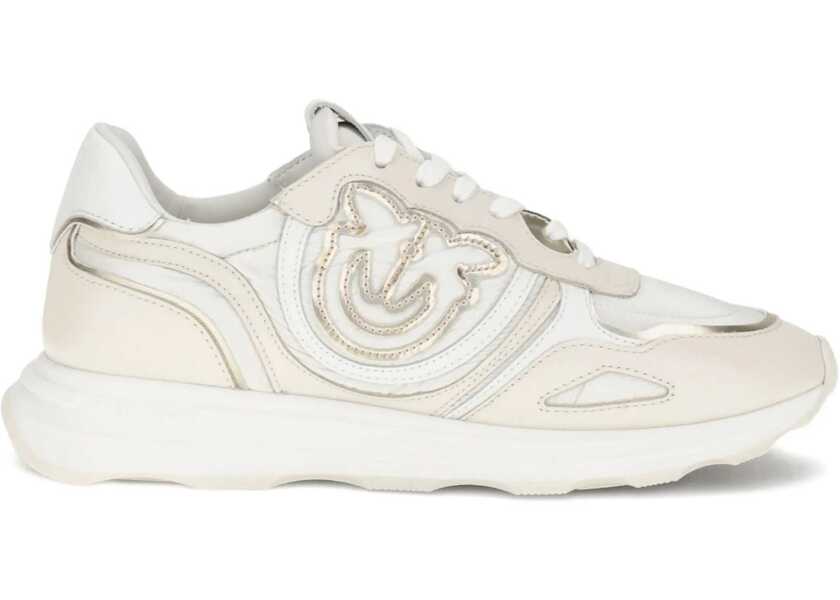 Sneakers Pinko Suede Zoe Sneakers with logo WHITE/LIGHT GOLD Femei (BM 18856069) 1
