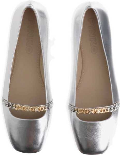 Balerini Pinko Metallic Ballerinas SILVER Femei (BM 18856081) 4