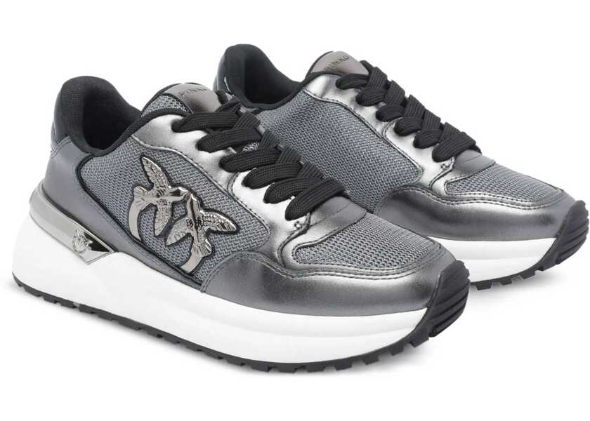 Sneakers Pinko Glitter Sneakers MESH PEWTER Femei (BM 18856111) 2