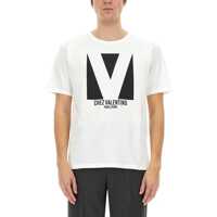 Tricouri Valentino Garavani White Cotton T-Shirt Barbati