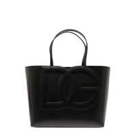 Genti de mana 'Dg Logo' Black Medium Shopper In Leather Woman Femei