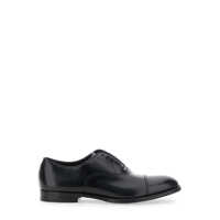 Pantofi eleganti Black Oxford Shoes With Five Holes In Smooth Leather Man Barbati