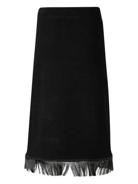 Fuste Jil Sander Jil Sander Midi Skirt With Fringes Clothing Black Femei (BM 18861162) 2
